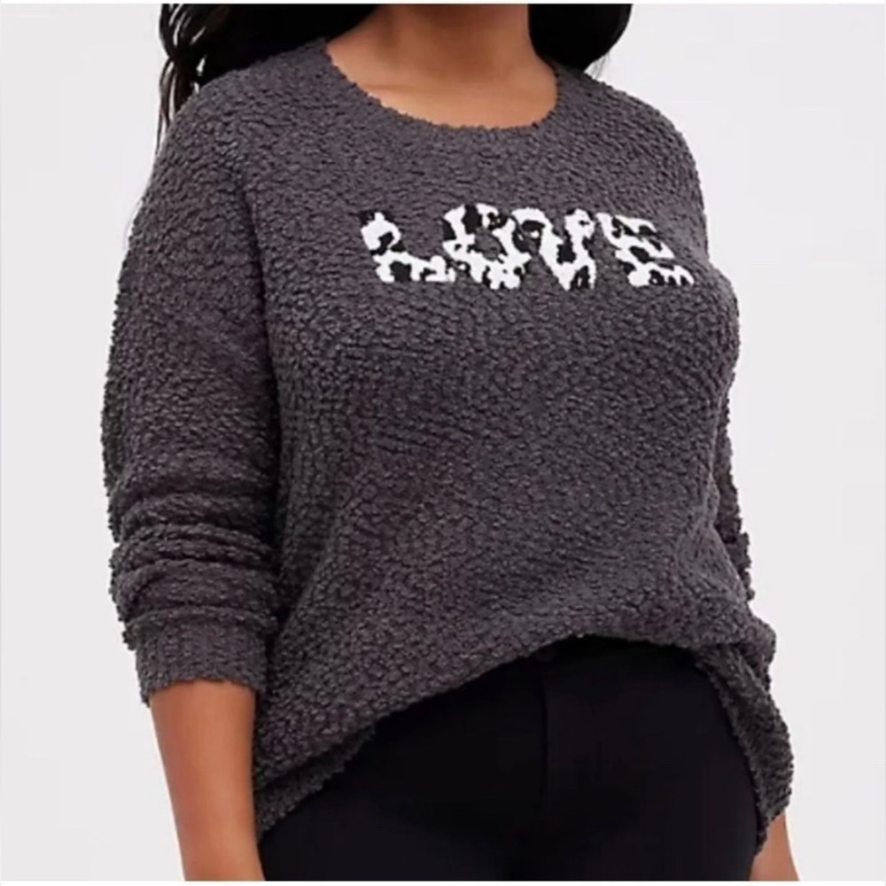 Torrid Womens Love Tunic Sweater Gray Chunky‎ Nubby Knit  So Soft. Sz-2